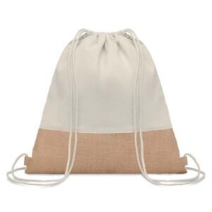 TRIGE - GRS-certified Recycled Cotton & Jute Drawstring Bag - Natural